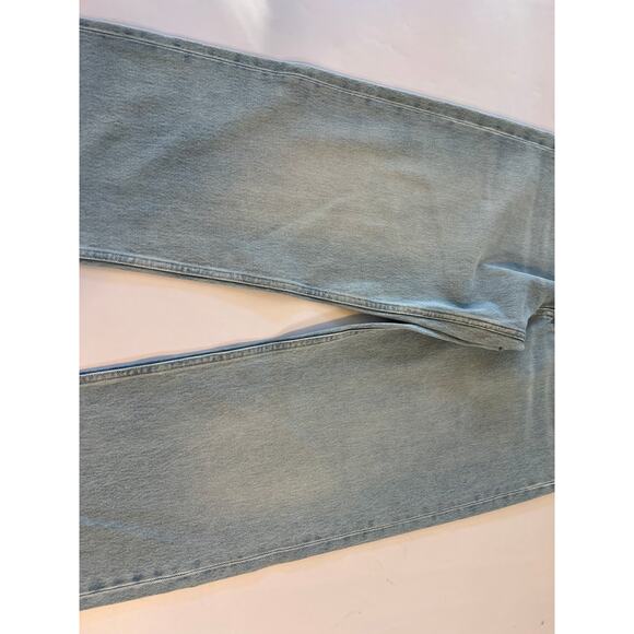 NWT Wandler High Rise Straight Leg Folded Denim Jeans Womens Size 32 Blue Green - Picture 11 of 16